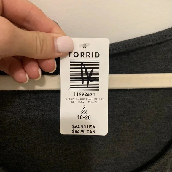 NWT Torrid Charcoal Jersey Tie Front Dress Size 2/2X - Picture 9 of 10